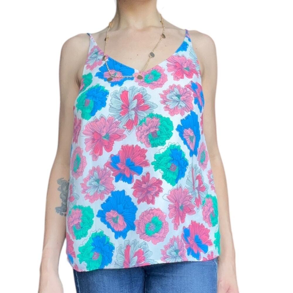 Womens Banana republic tank top XS spaghetti strap floral print loose fit​